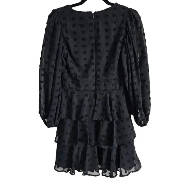 Halogen Dot Tiered Ruffle Long Sleeve Dress - Picture 7 of 10